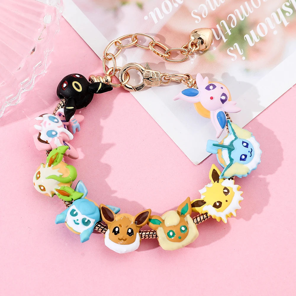 Bracelet Pokémon Boho Chic En Cuir Avec Pikachu - Accessoire Tendance Anime Multicolore