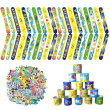 Lade das Bild in den Galerie-Viewer, Pokemon Party Set - 50x Aufkleber und 40x Armbänder für Geburtstag, Feier, Deko, Kinder Spielzeug
