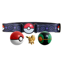 Lade das Bild in den Galerie-Viewer, Pokemon Trainer Gürtel mit Evoli Figur und 2x Pokeball Spielzeug

