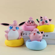Lot de 4 figurines Jigglypuff et Evolutions Cuddlepuff env. 10 cm