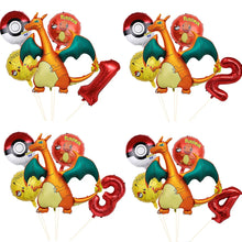 Cargue la imagen en el visor de la galería: Set de globos de cumpleaños de Charizard con año y edad