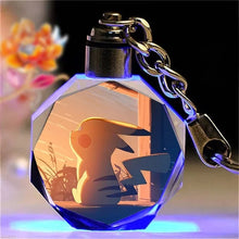 Load the image into the gallery viewer, Colorful Pokemon Krystal Keychains Pendant
