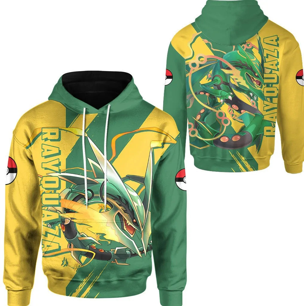 Pokemon Hoodie Pullover mit Rayquaza Motiv