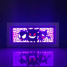 Lade das Bild in den Galerie-Viewer, Pokemon Gengar, Pikachu oder Mewto Bild mit LED Beleuchtung Lampe Licht
