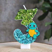 Carga la imagen en el visor de galería, Velas de Pikachu de Pokémon con purpurina para cumpleaños con año en diferentes colores