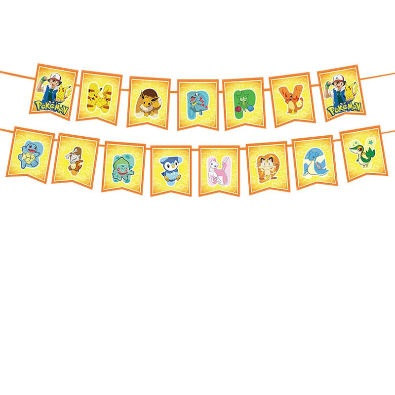 Pokemon Kindergeburtstags Deko - Teller, Becher, Banner etc.