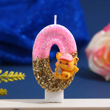 Lade das Bild in den Galerie-Viewer, Pinke Pikachu Glitter Kerze mit Jahreszahl für tolle Geburtstage
