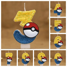 Cargue la imagen en el visor de la galería, vela de cumpleaños de Pokeball con número para pastel, tarta, cumpleaños, etc.
