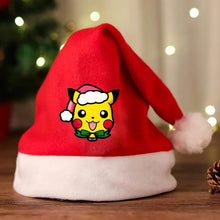 Lade das Bild in den Galerie-Viewer, Weihnachtsmanmütze mit Pikachu oder Pokemon Motiv
