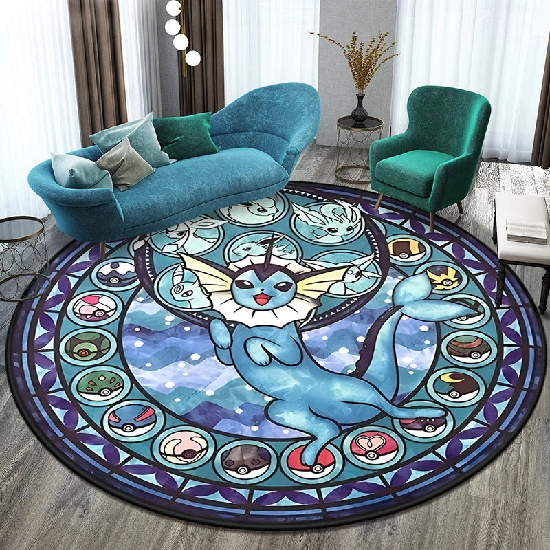 Runder Pokemon Teppich in vielen Motiven Evoli, Aquana, Pokeball etc.