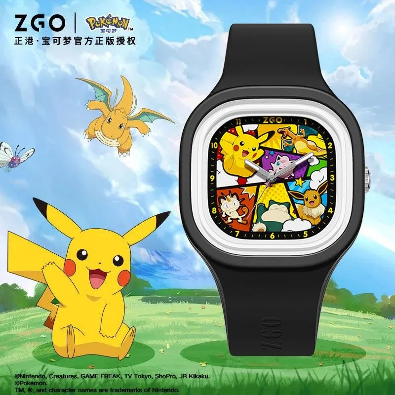 Accutime Pikachu Wanduhr Pokémon – Metall, 30x19,5 Cm, Quarz, Mit Sekundenzeiger – Für Kinderzimmer, Deko & Uhrzeit Lernen