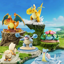 Load the image into the gallery viewer, detailed Pokemon figures Dragonite, Charizard, Lapras, Turtok etc.