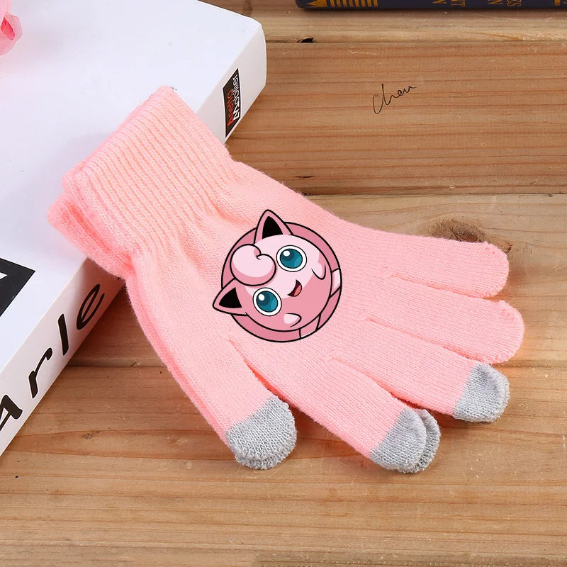 pokemon go handschuhe Flauschige Winter Handschuhe mit Pokemon Motiven in Pink oder Schwarz kaufen