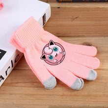 Lade das Bild in den Galerie-Viewer, Flauschige Winter Handschuhe mit Pokemon Motiven in Pink oder Schwarz
