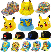 Load the image into the gallery viewer, Pokemon baseball hats in many Pikachu motifs