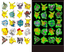 Lade das Bild in den Galerie-Viewer, Pokemon Luminous Tattoo Aufkleber für Kinder - Leuchten bei Dunkelheit
