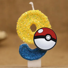 Cargue la imagen en el visor de la galería, vela de cumpleaños de Pokeball con número para pastel, tarta, cumpleaños, etc.