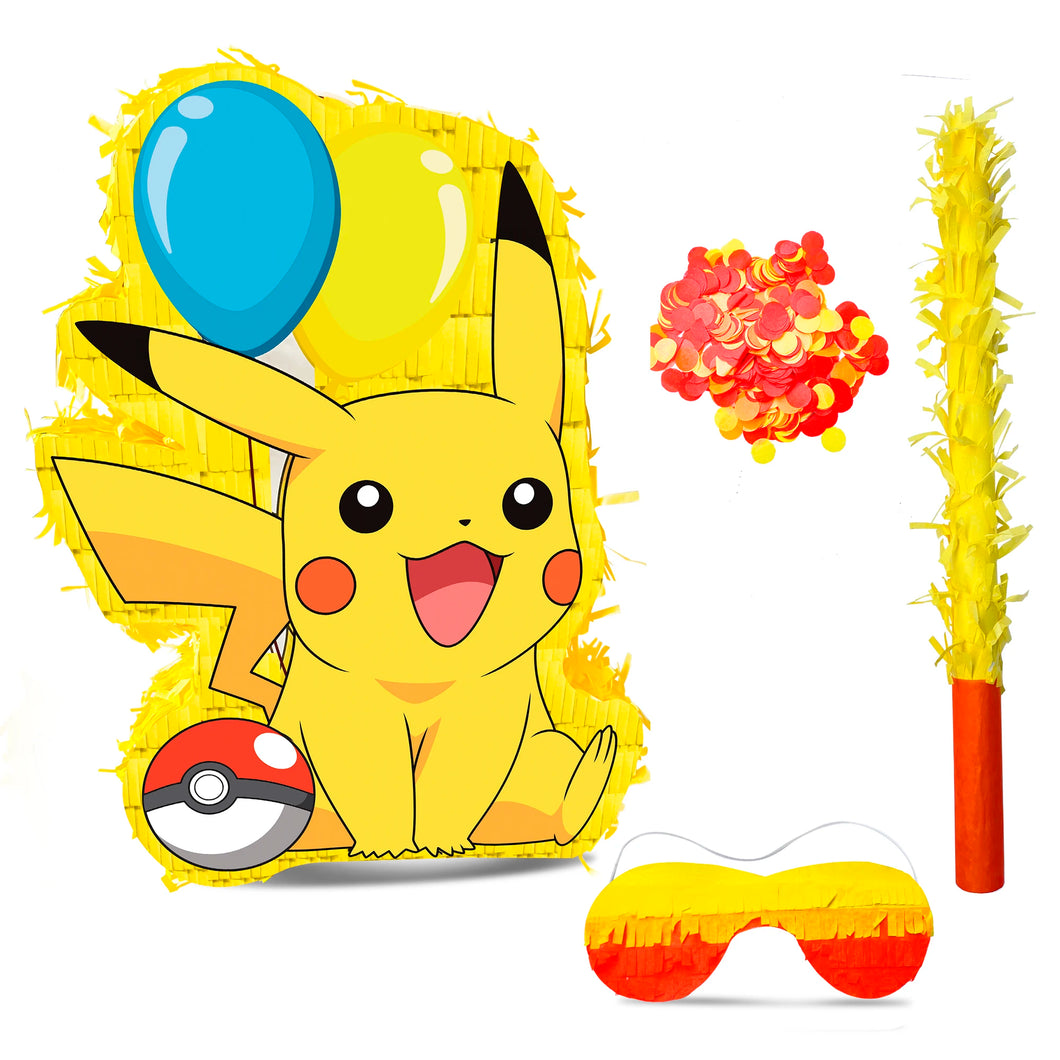 4-teiliges Pikachu Pokemon Pinata Set für Geburtstag, Feier etc.