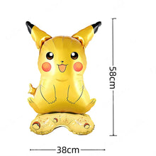 Lade das Bild in den Galerie-Viewer, 4er Set Pikachu Ballons mit Bisasan, Schiggy, Glumanda als Deko für Feier, Geburtstag
