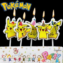 Load the image into the gallery viewer, 5 pcs Pokemon Pikachu candles cake decoration for birthday
