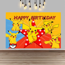 Lade das Bild in den Galerie-Viewer, Pikachu Kindergeburtstag Poster Hintergrund Banner für Geburtstag, Feier etc.
