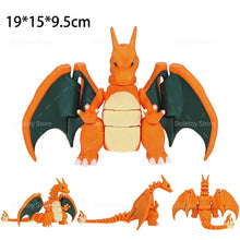 Lade das Bild in den Galerie-Viewer, Mega Glurak Charizard X Y Figur mit bewegbaren Flügeln etc.
