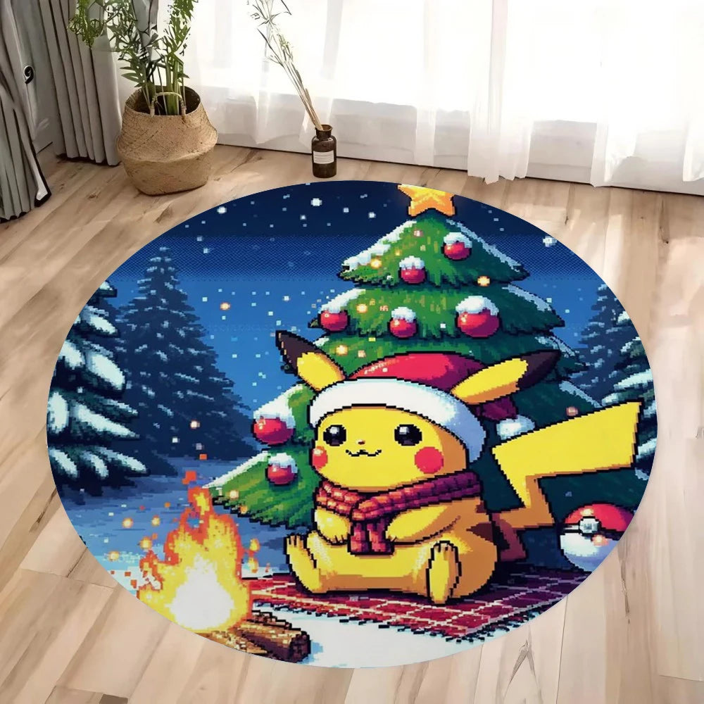 Pokemon Teppich mit Weihnachts Motiven im Retro Pixel Look