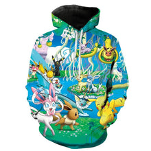 Lade das Bild in den Galerie-Viewer, Vollfarbige Bunte Pokemon Hoodies Pullover in vielen Motiven
