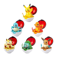 Load the image into the gallery viewer, set of 6 large Pokeballs with Pokemon figures toys