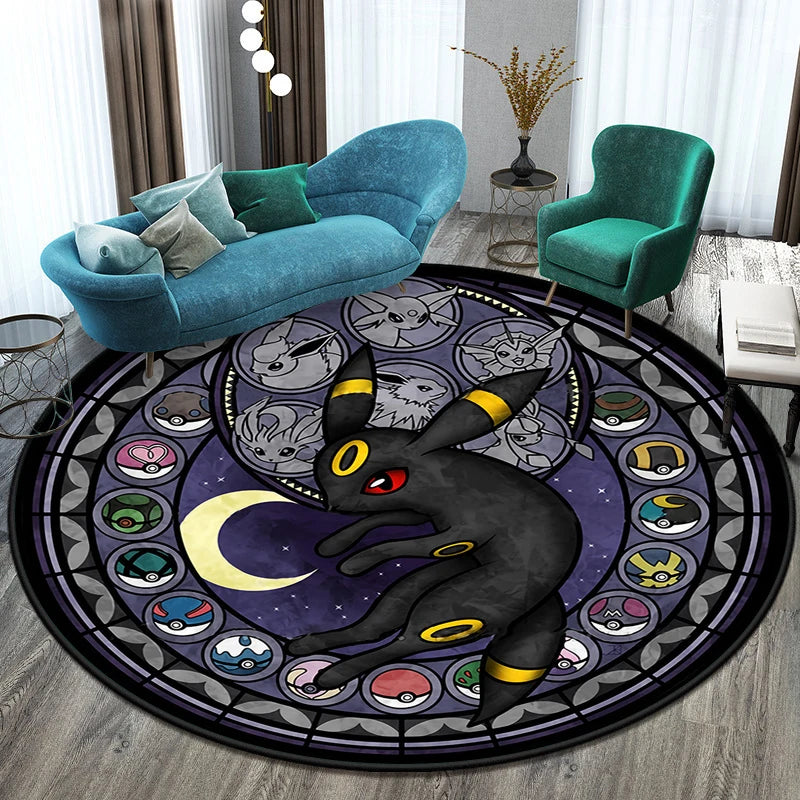 Runder Pokemon Teppich in vielen Motiven Evoli, Aquana, Pokeball etc.