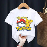 Weiße Sommer T-Shirts mit Pokemon für Kids