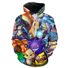 Lade das Bild in den Galerie-Viewer, Vollfarbige Bunte Pokemon Hoodies Pullover in vielen Motiven
