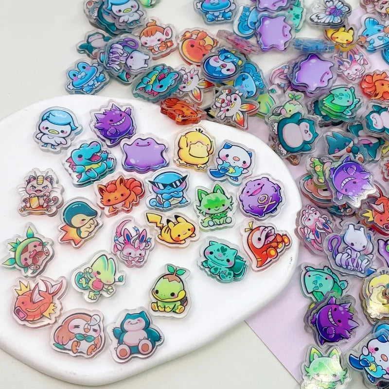 Pokemon Pikachu Acryl Patches. 30 oder 60 Stk. Gengar Psyduck Snorlax