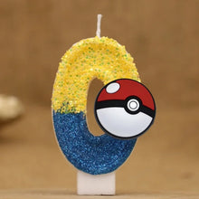 Cargue la imagen en el visor de la galería, vela de cumpleaños de Pokeball con número para pastel, tarta, cumpleaños, etc.
