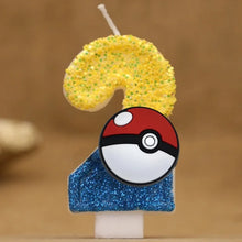Cargue la imagen en el visor de la galería, vela de cumpleaños de Pokeball con número para pastel, tarta, cumpleaños, etc.
