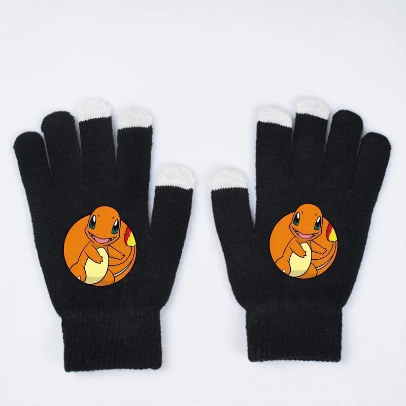 Warme Kinder Handschuhe mit Pummeluff, Glurak oder Pikachu Motiv kaufen