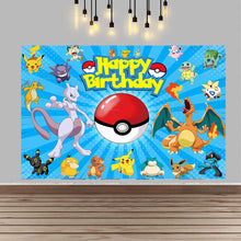 Lade das Bild in den Galerie-Viewer, Pikachu Kindergeburtstag Poster Hintergrund Banner für Geburtstag, Feier etc.
