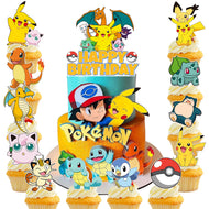 Pokemon Pikachu Happy Birthday Kuchen Deko Set mit 25 Teilen Geburtstag Kindergeburtstag