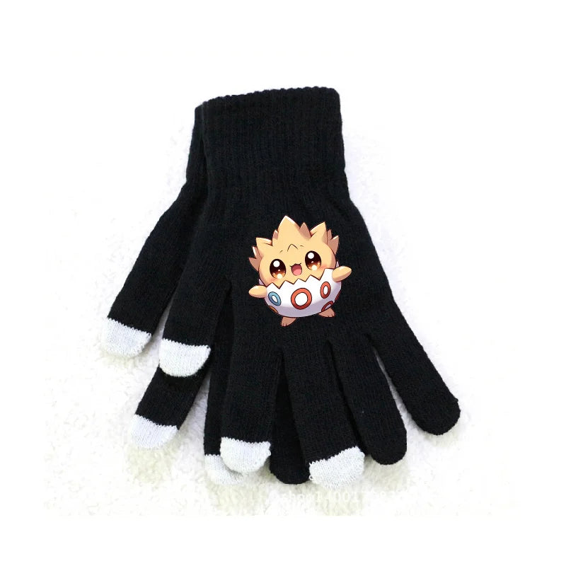 Flauschige Winter Handschuhe mit Pokemon Motiven in Pink oder Schwarz