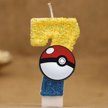 Cargue la imagen en el visor de la galería, vela de cumpleaños de Pokeball con número para pastel, tarta, cumpleaños, etc.