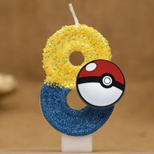 Cargue la imagen en el visor de la galería, vela de cumpleaños de Pokeball con número para pastel, tarta, cumpleaños, etc.
