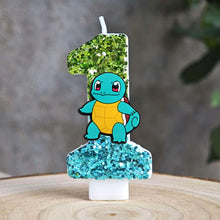 Carga la imagen en el visor de galería, Velas de Pikachu de Pokémon con purpurina para cumpleaños con año en diferentes colores