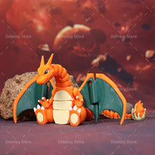 Lade das Bild in den Galerie-Viewer, Mega Glurak Charizard X Y Figur mit bewegbaren Flügeln etc.
