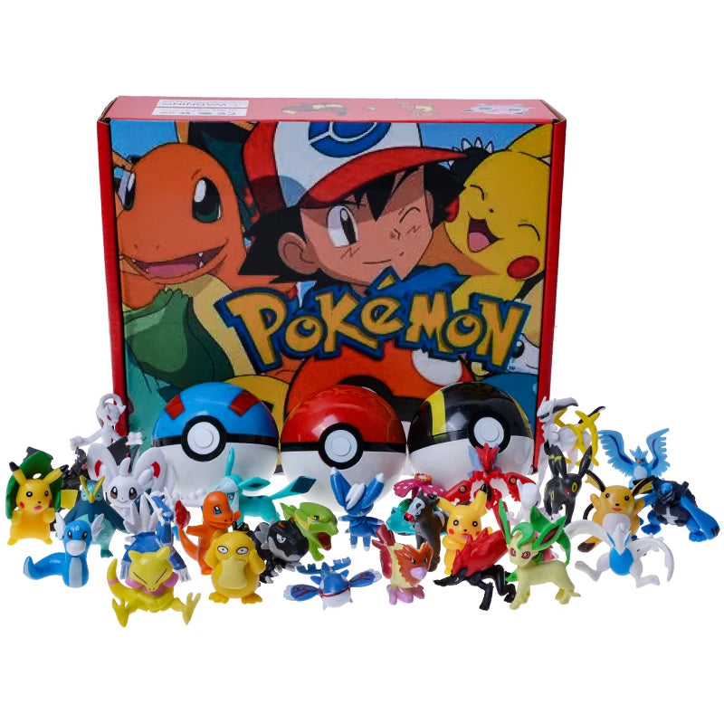 Pokemon Geschenkbox 36 Figuren und 3 Pokebälle
