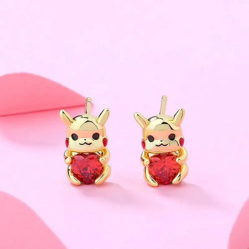 Pikachu mit Herz Goldkette oder Ohrringe kaufen