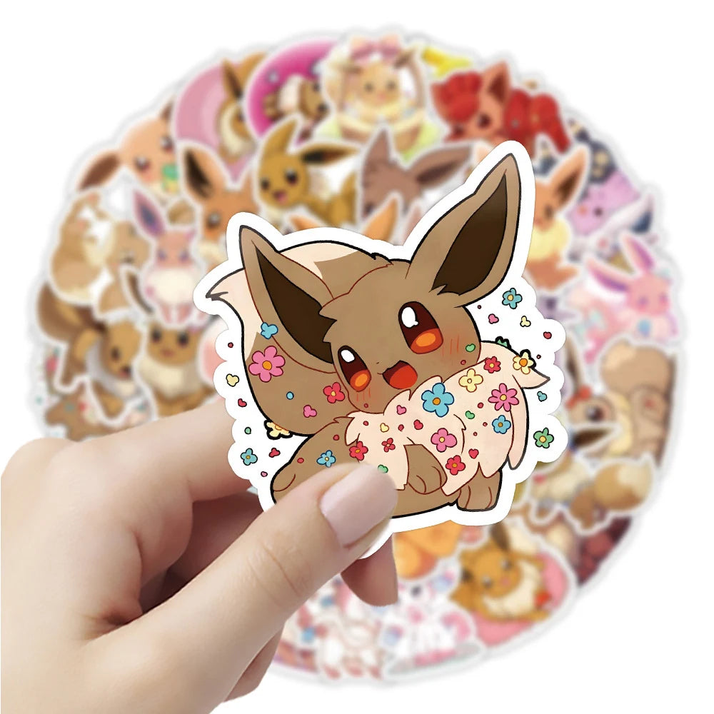 Süße Evoli Eevee Aufkleber Sticker (10, 30 oder 50 Stk.)
