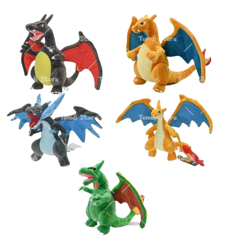 5 Stk. Gliurak Charizard Evolutionen Kuscheltiere Set