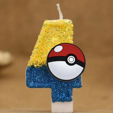 Cargue la imagen en el visor de la galería, vela de cumpleaños de Pokeball con número para pastel, tarta, cumpleaños, etc.