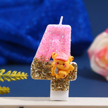 Lade das Bild in den Galerie-Viewer, Pinke Pikachu Glitter Kerze mit Jahreszahl für tolle Geburtstage
