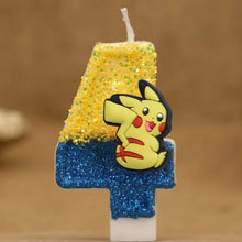 Lade das Bild in den Galerie-Viewer, Pokemon Geburtstagskerze mit Jahreszahl und Pikachu Motiv
